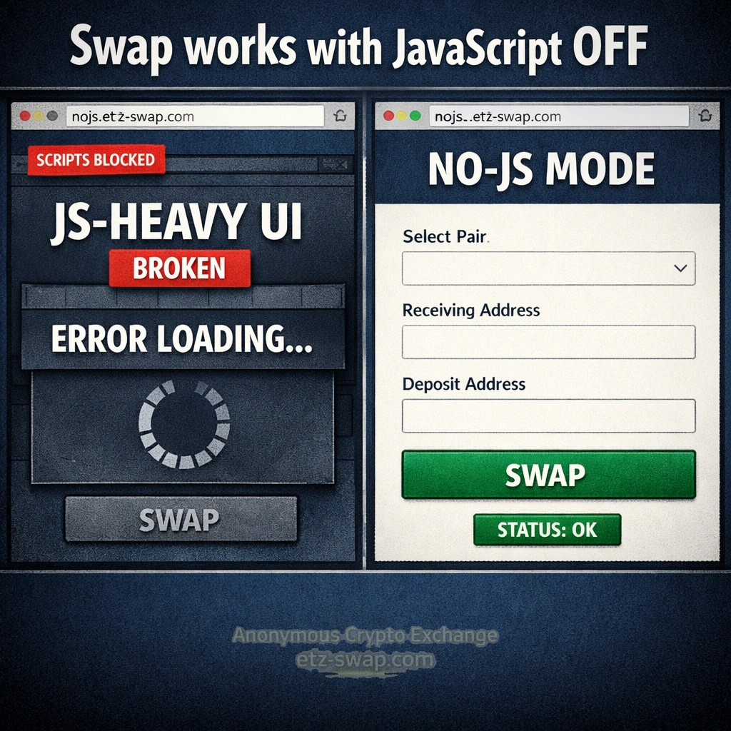 ETZ Swap Without JavaScript: No-JS Site for Safer Swaps
